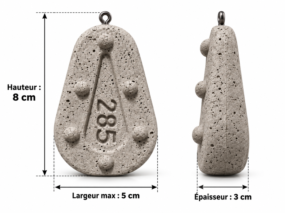 Plomb Grippa 285 g · dimensions